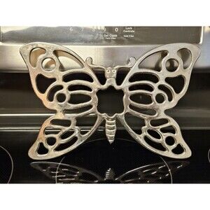 Vintage Leonard Silver Plated Butterfly Trivet Wall Hanging Made In Italy